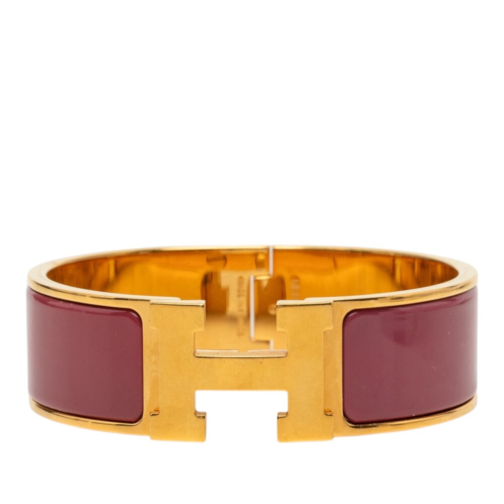 Pre-Loved Hermes Wide Enamel Clic Clac H Bracelet PM